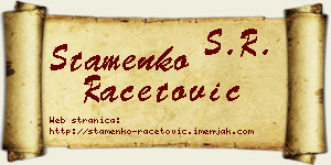 Stamenko Račetović vizit kartica